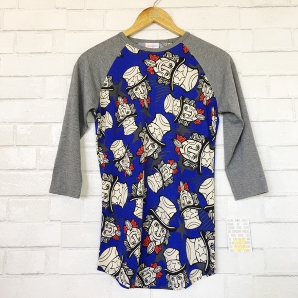 New LuLaRoe Uncle Sam America 🇺🇸 Summer Holiday Randy Tee Shirt